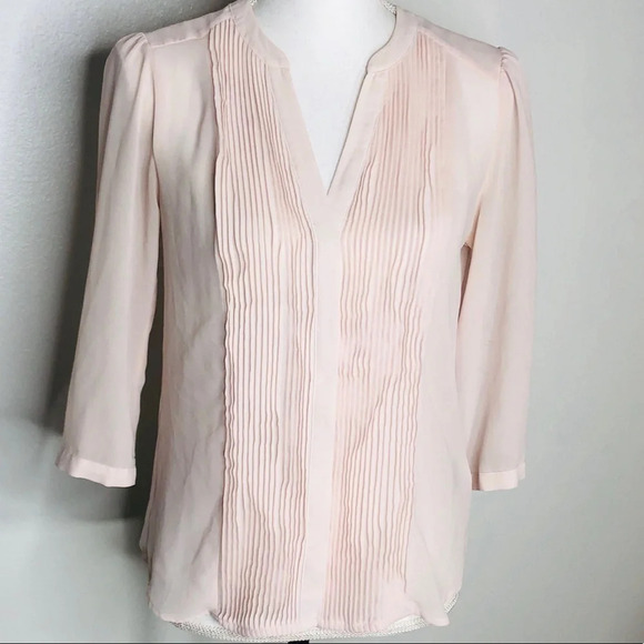 H&M Tops - H&M Blouse size 6.  Pleats in the front. Pale pink